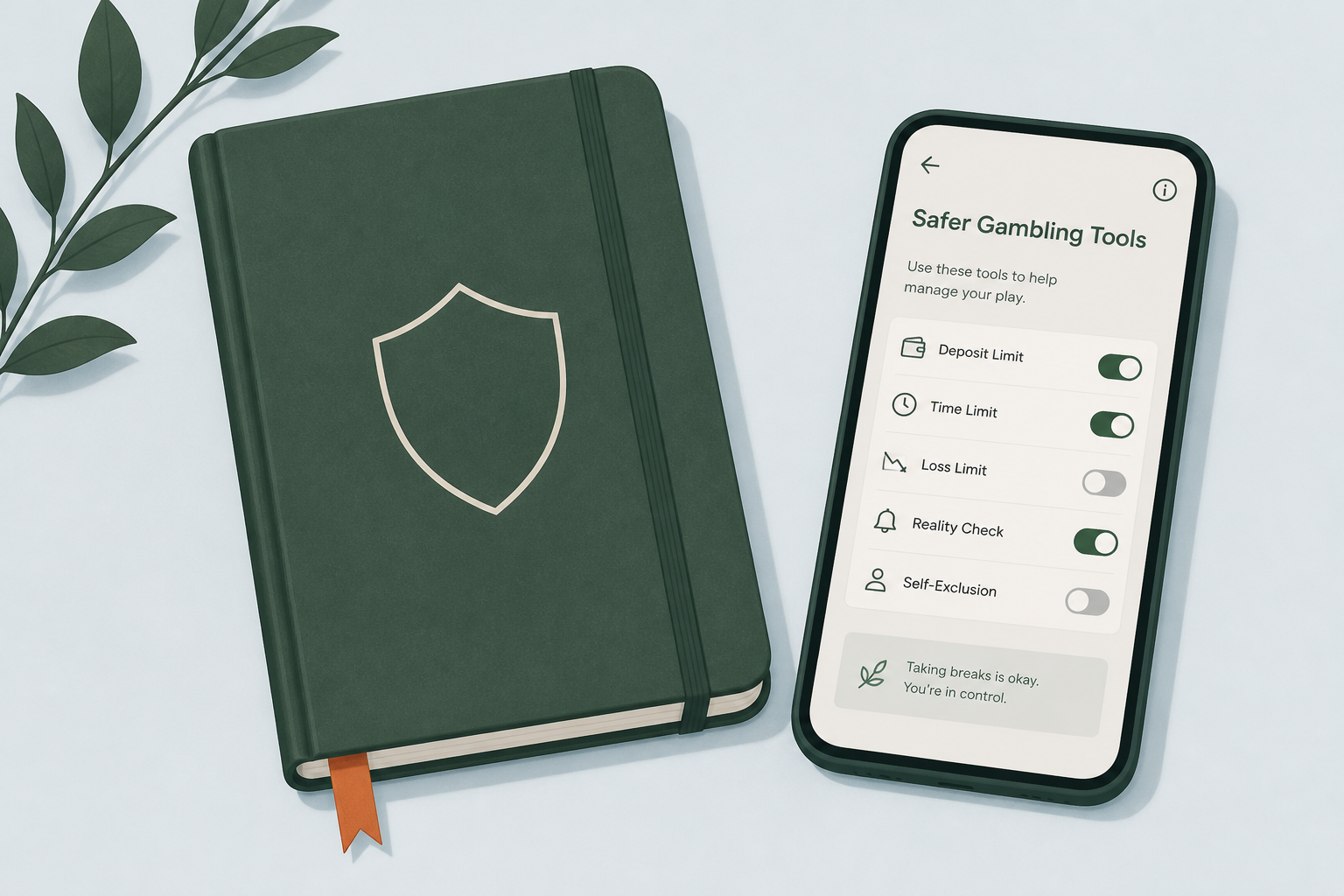 Notebook and phone suggesting support tools